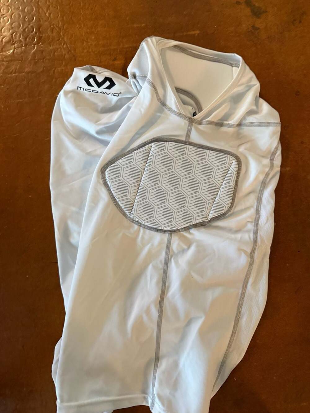 McDavid Hex Sternum Shirt Youth XL White Padded Athletic Chest Protector